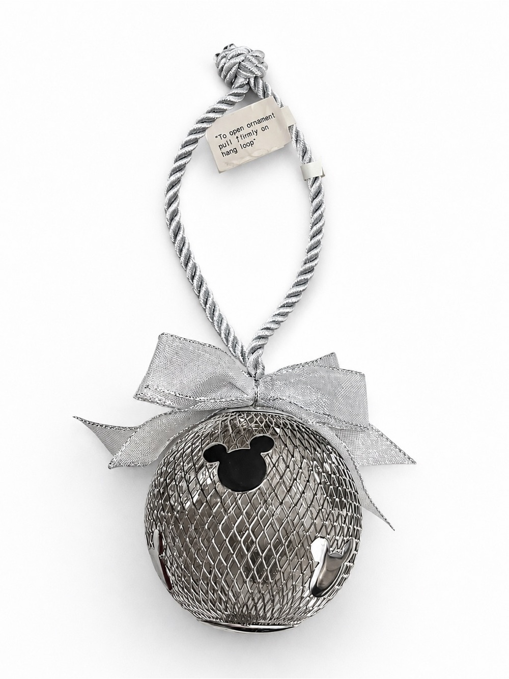 Vintage Walt Disney Mickey Mouse Silver Mesh A Christmas To Remember Ornament